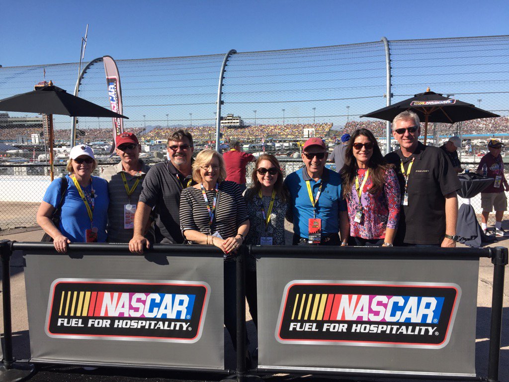 PREVOSTSteveZ's tweet photo. Thank you @drlent07 and @NASCARFFH team for the great hospitality for our @PrevostCoach guests today @PhoenixRaceway https://t.co/UbvNO12zTM