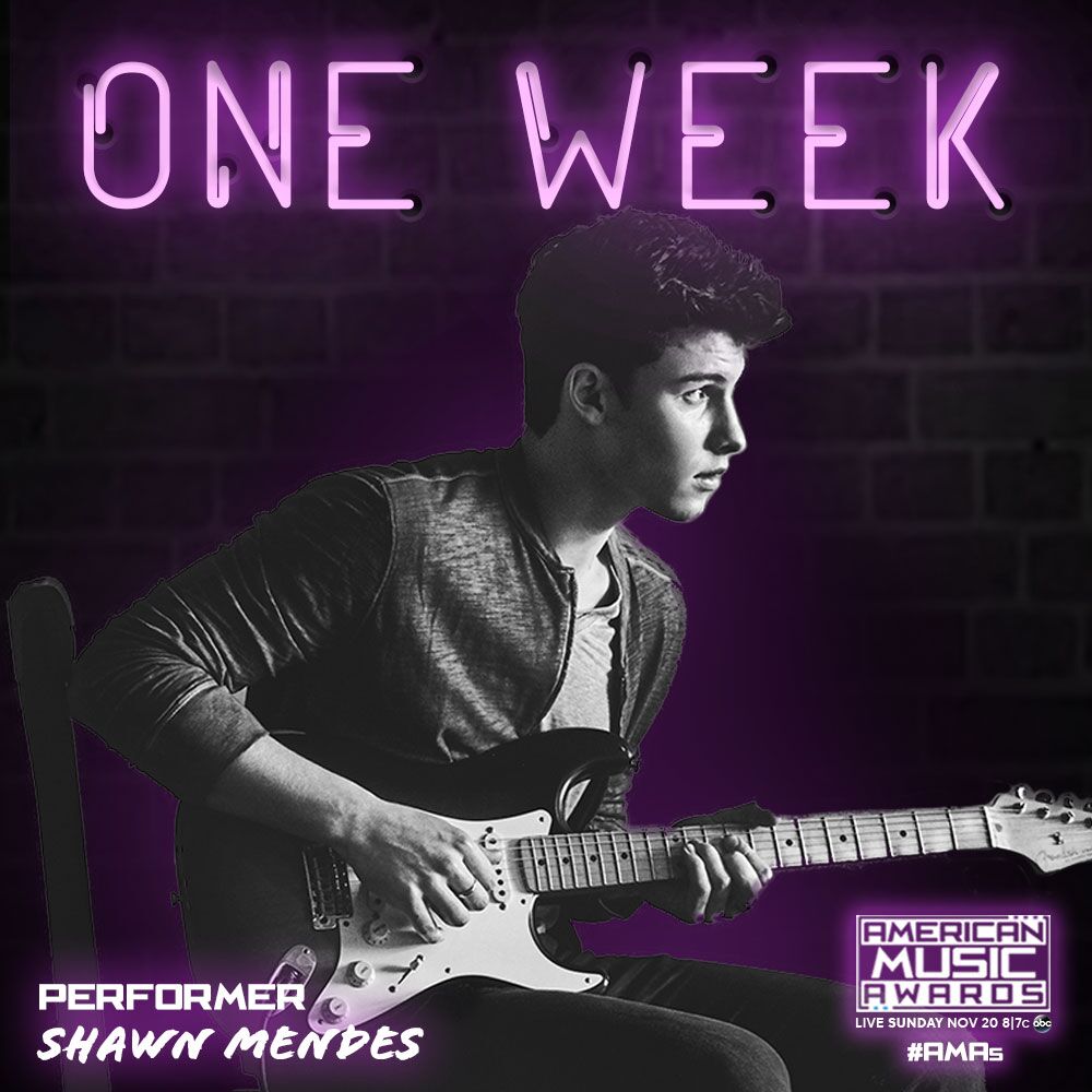 Performing <a href="/AMAs/">American Music Awards</a> in one week! Tune in next Sunday guys #AMAs