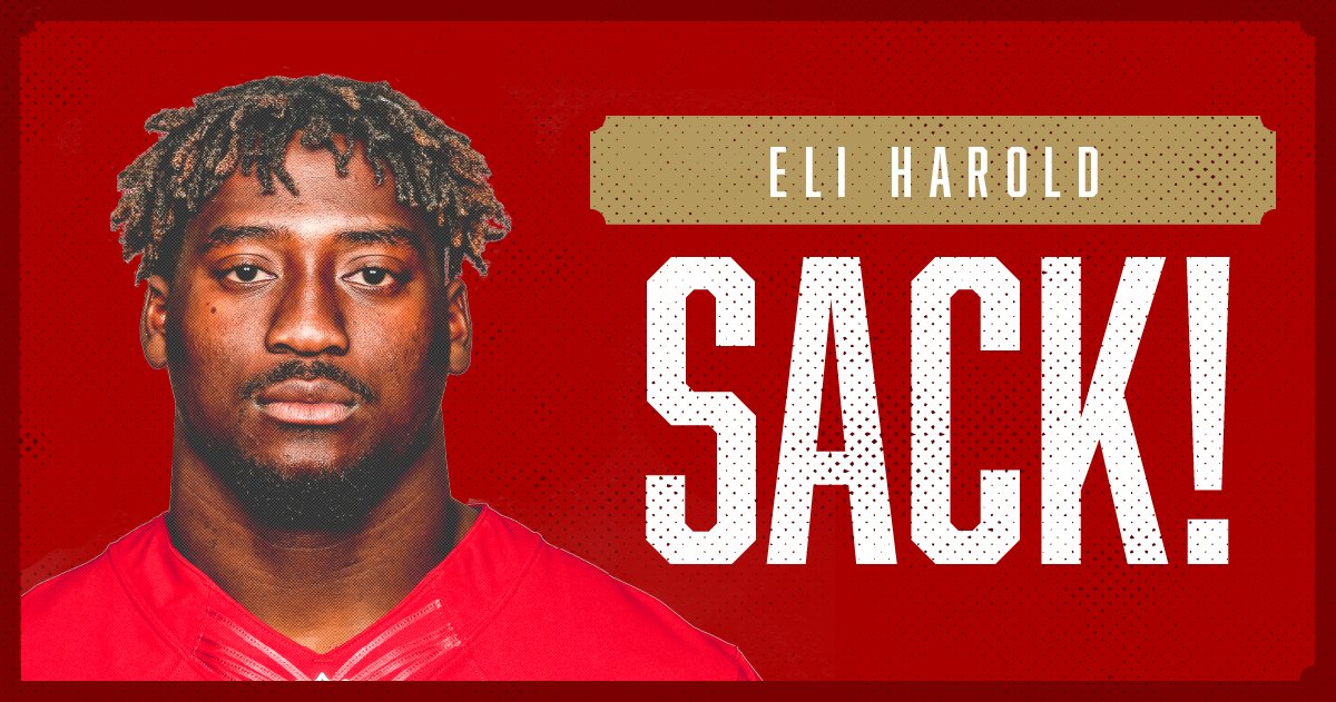 49ers's tweet photo. First career sack for @EliHarold_! #GoNiners https://t.co/B0NO25ejOa