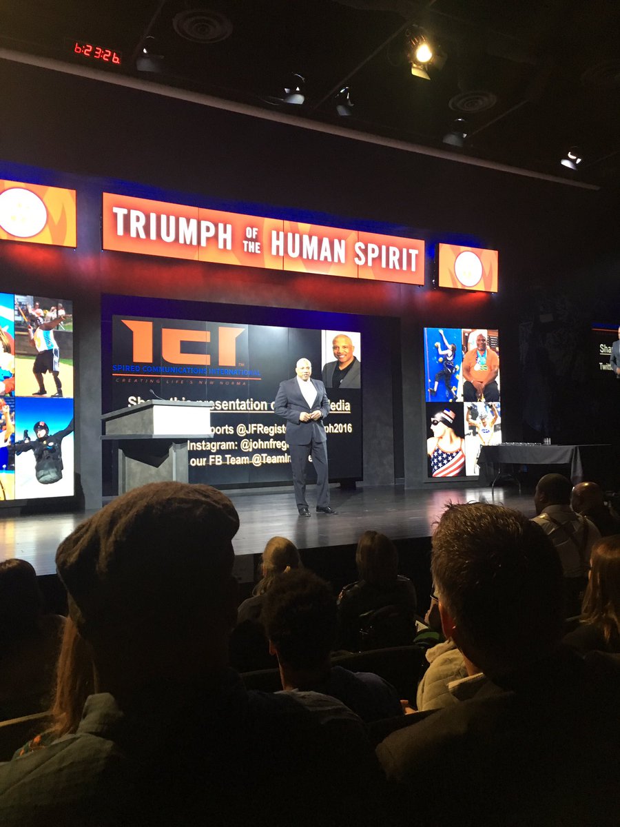GABeverage's tweet photo. @JFRegister keynotes @blazesports #triumph2016 with @PaulFromFox5 https://t.co/7A5fQXUZUj