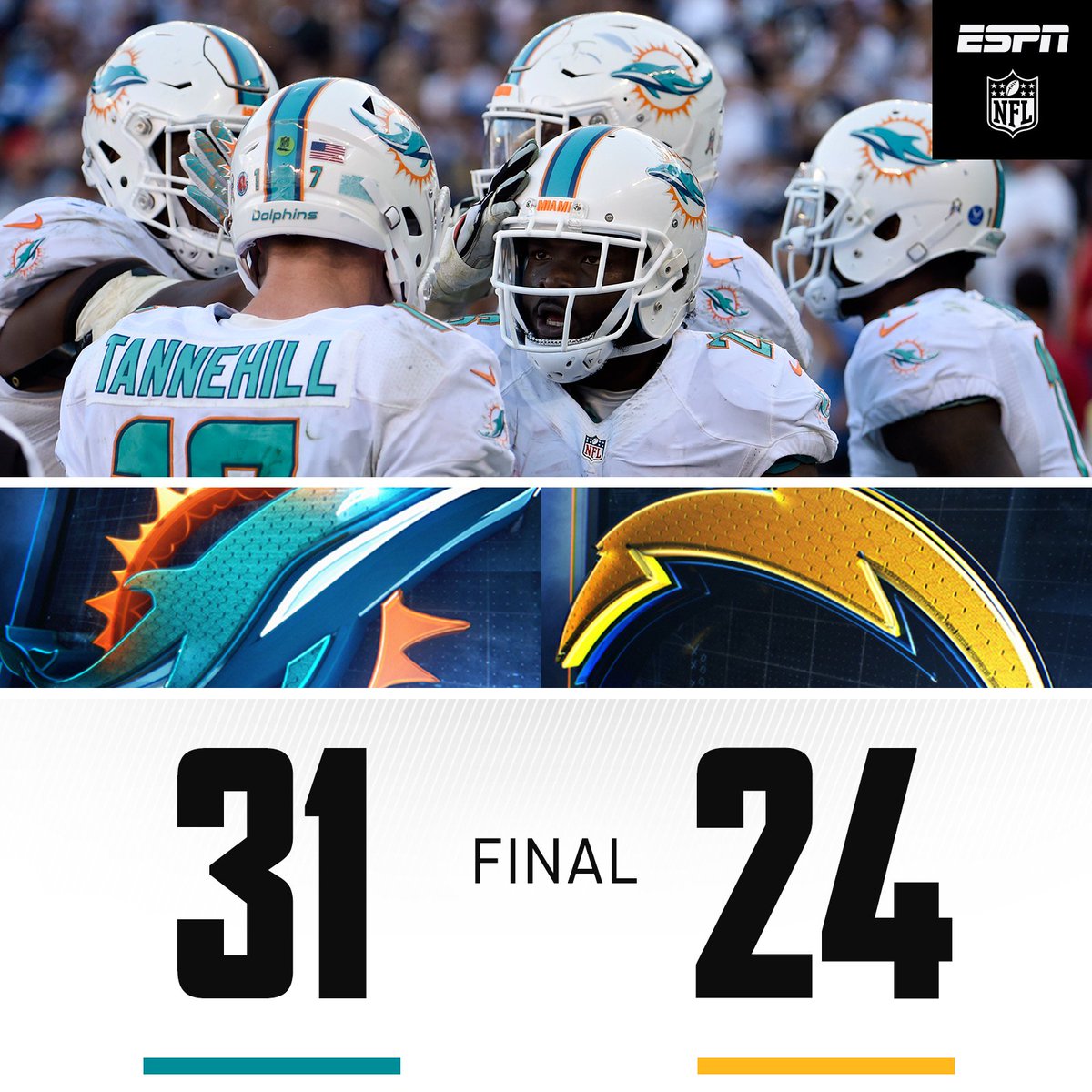 DOLPHINS WIN! A late pick6 by the Miami defense gives the Dolphins