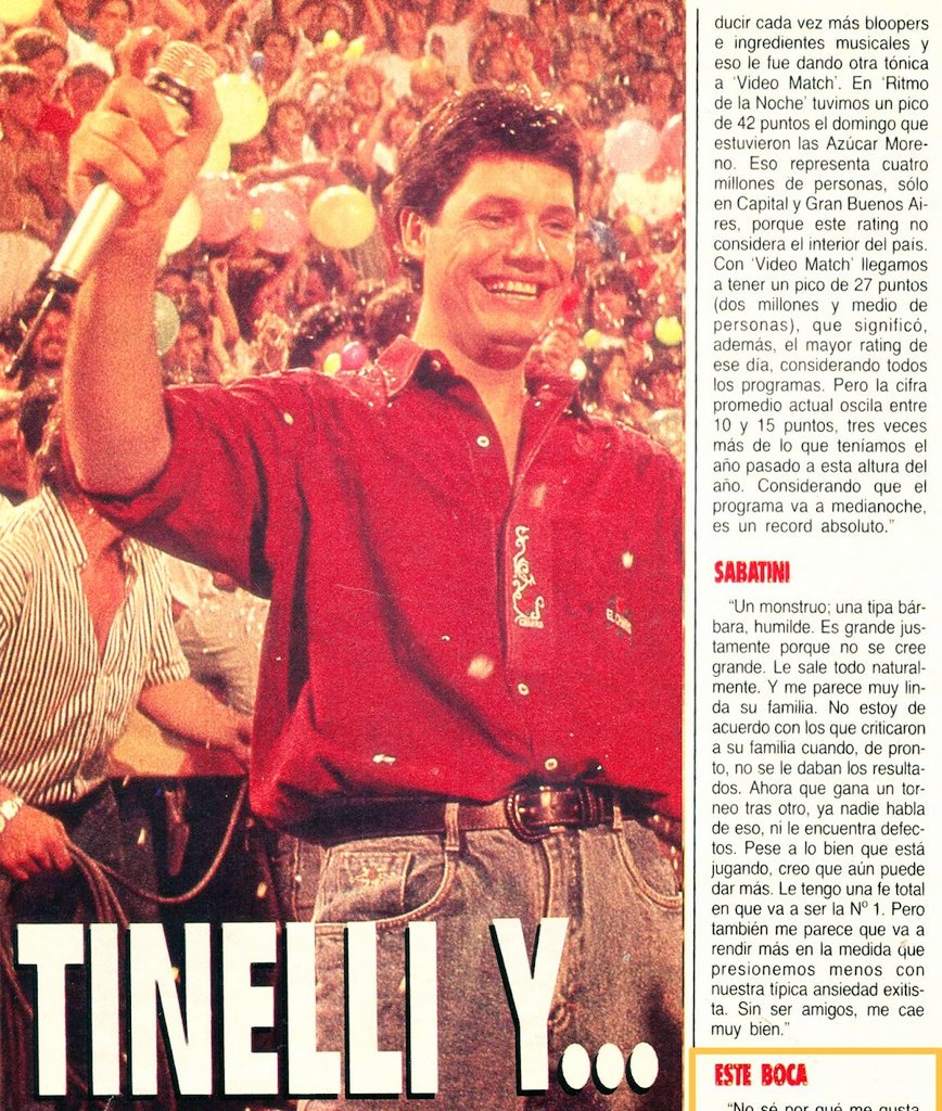 xeneizehumor's tweet photo. A Tinelli le gusta Boca por la gente, por el clima, por el pueblo (1991) https://t.co/QlnGtoxz5b