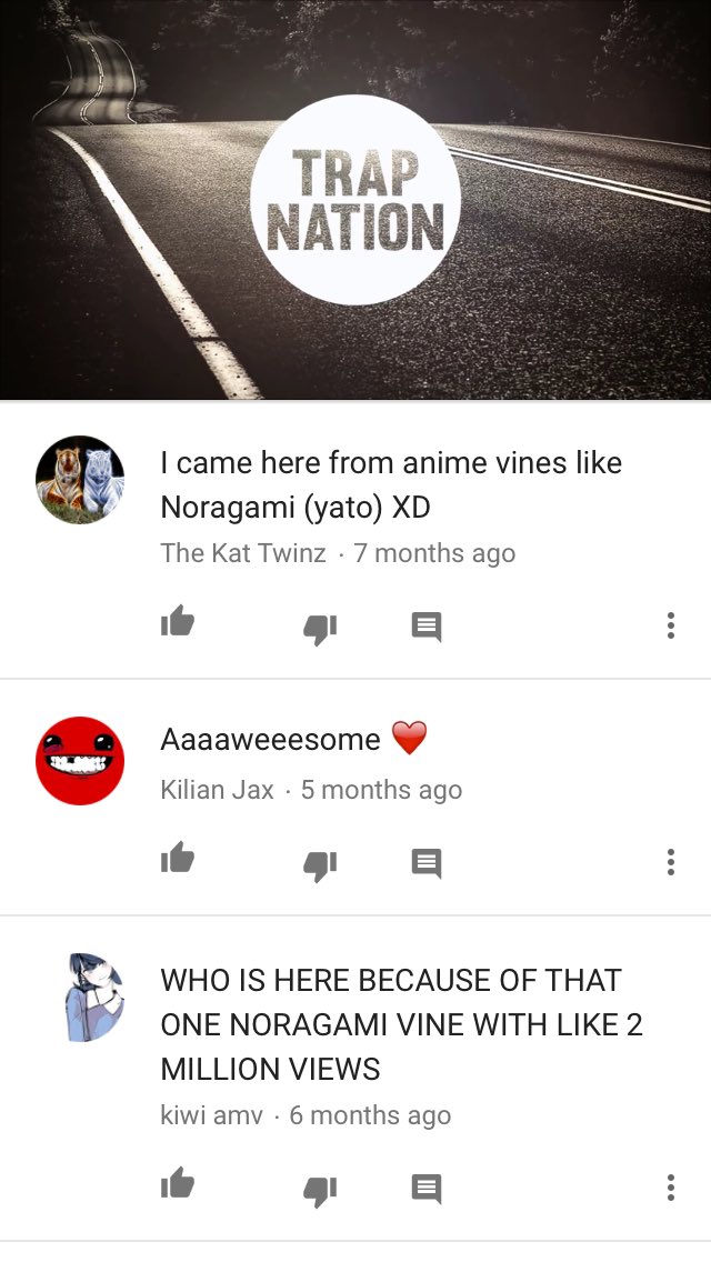 guys. my yato edit w like 70k likes got ppl commenting on the song's YouTube page omg #lifecomplete #butnotrllycuzitsanime #XD