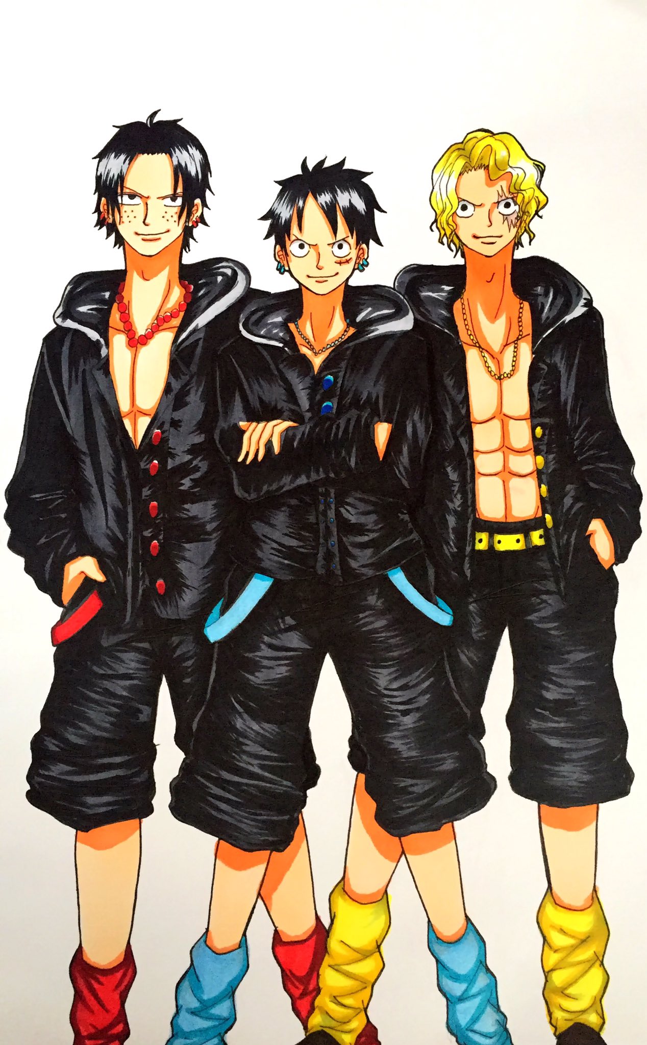 炎の3兄弟bot 俺たちtwitterを初めてみたんだ みんなフォローしてくれよな このショットかっこいいだろ One Piece イラスト Rtした人全員フォローする T Co Aiagthvmvx Twitter