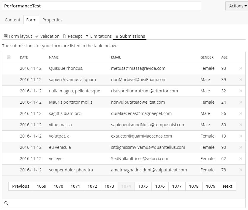 10k random data submissions later and Form Editor for #Umbraco still feels snappy as ever. #PerformanceTest github.com/kjac/FormEditor