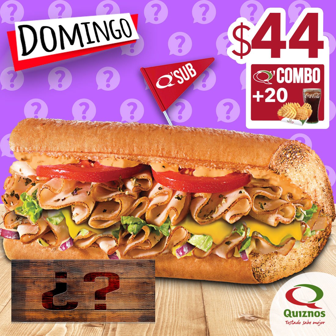 quiznosmx's tweet photo. Si no lo conoces, acaba con el misterio lanzándote a Quiznos y sorpréndete con su delicioso sabor. ¡Es adictivo! 👀 #QTrivia https://t.co/ZOHtcZl1l6