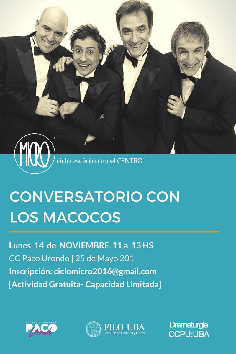 Valeria Di Toto (@valedito) on Twitter photo #Hoy 11hs #LosMacocos en #MICRO2016. Conversatorio en el <a href="/CCPacoUrondo/">Paco Urondo</a>.
Lxs Esperamos! #EnMicrocentroHayPlan 💪 #Hoy 11hs #LosMacocos en #MICRO2016. Conversatorio en el <a href="/CCPacoUrondo/">Paco Urondo</a>.
Lxs Esperamos! #EnMicrocentroHayPlan 💪