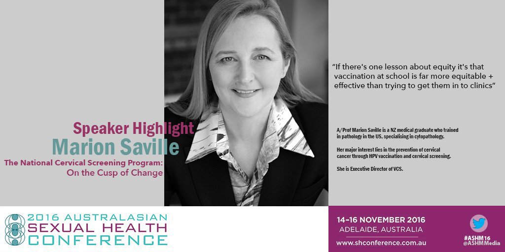 ASHMMedia's tweet photo. #SH16 speaker, Marion Saville speaks out on "The National Cervical Screening Program: On the Cusp of Change" https://t.co/uensmxesxm https://t.co/Q92b7vlvAw