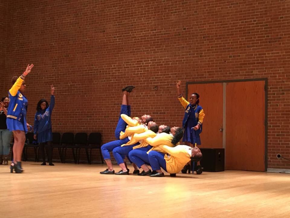 thatcaogirl's tweet photo. It's so unreal but Eta Xi Fall 16 made it! Eeeeeyip! TH3 FIRST LAW #3 #TreSquad #SigmaGammaRho 💛💙 https://t.co/nnUr71GUsB