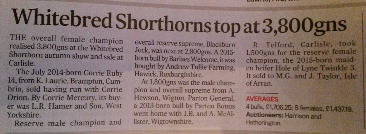 The <a href="/FGInsight/">FGInsight</a> report for Carlisle sale of <a href="/whiteshorthorn/">Whitebred Shorthorn</a>