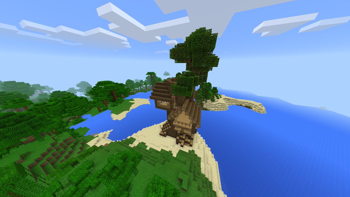 マイクラ建築紹介 Twitter Da ジャングル開拓日記part 6 W ﾉﾞ ｺﾝﾁｬ カイリです 今回は巨大ツリーハウスに家を2軒建てました ほんとに下手くそだわ笑 次回もお楽しみに 日に日にしょぼくなる 笑