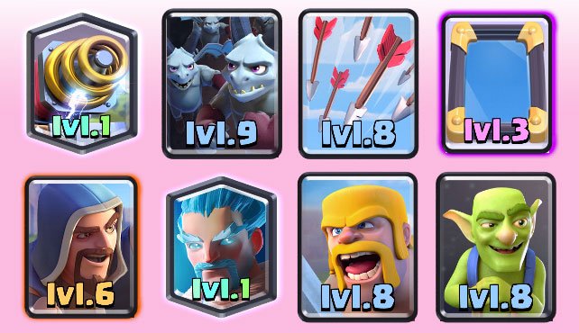 What is the best arena 9 deck without any legendary in Clash