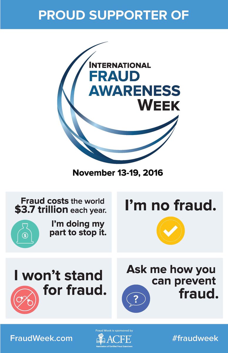 We are proud to support International #Fraudweek. Follow us for free tips each day this week. Get tips 1 &amp; 2 now bit.ly/2fpfTPP
