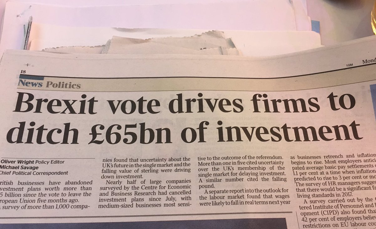 RichardGCorbett's tweet photo. This morning 's news full of dire consequences of #brexit vote: https://t.co/iHqowqW0PH