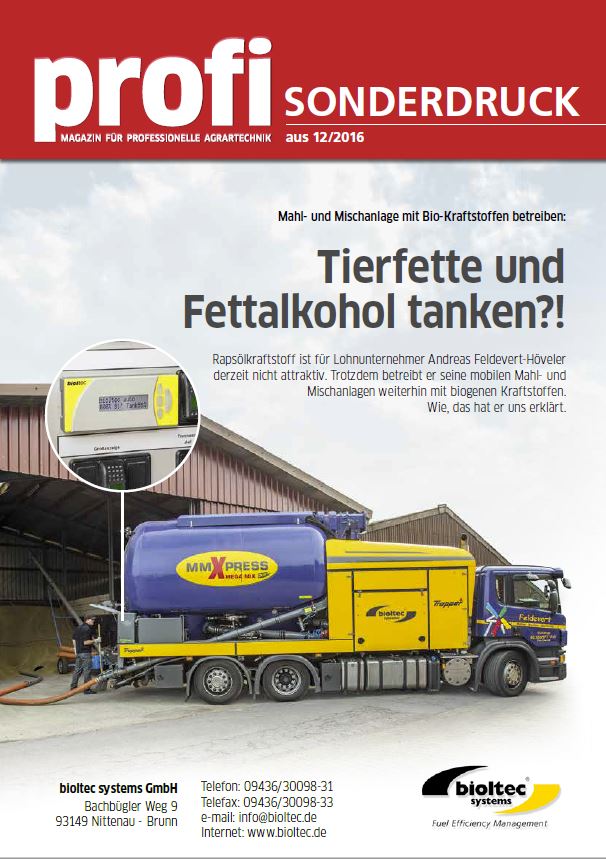bioltec's tweet image. #Tierfett und #Fettalkohol Tanken?! Artikel in der Zeitschrift "#profi", Ausgabe 12 - 2016 bioltec.de/index.php?hp=6…