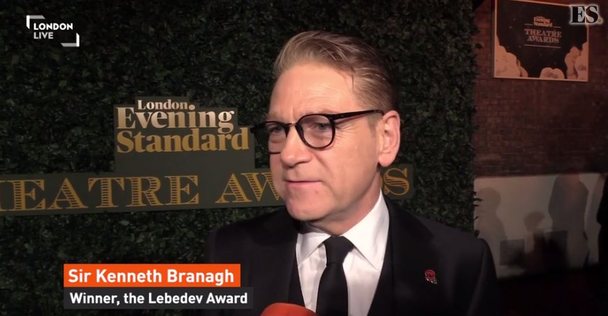 Congrats to Kenneth Branagh who received the Lebedev Award for the #BranaghTheatre season at the #ESTheatreAwards! bit.ly/2fRjDYT