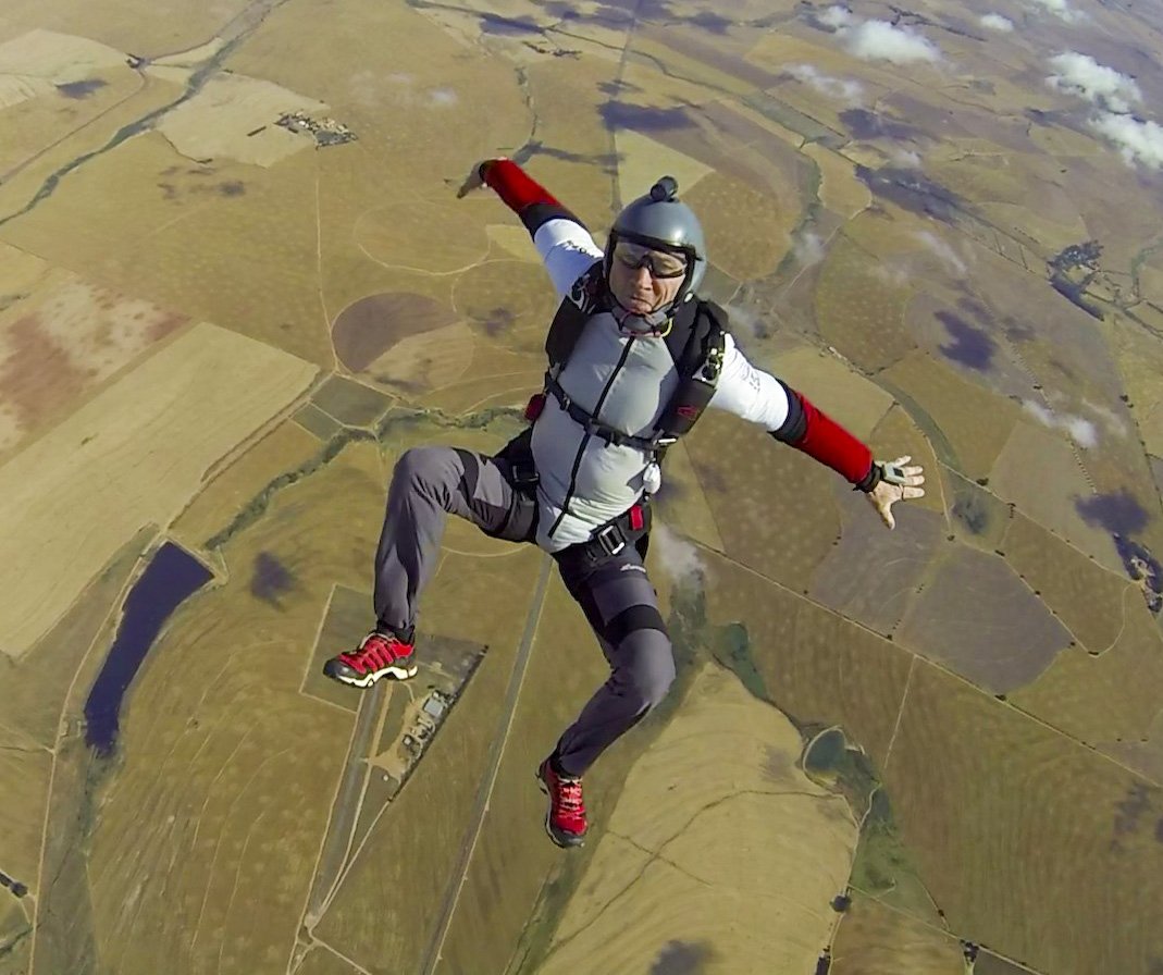 Mr African Eagle, Philippe Charron, getting some airtime (and a break from work) @MotherCTSkyDive <a href="/capedaytours/">African Eagle Day Tours</a>