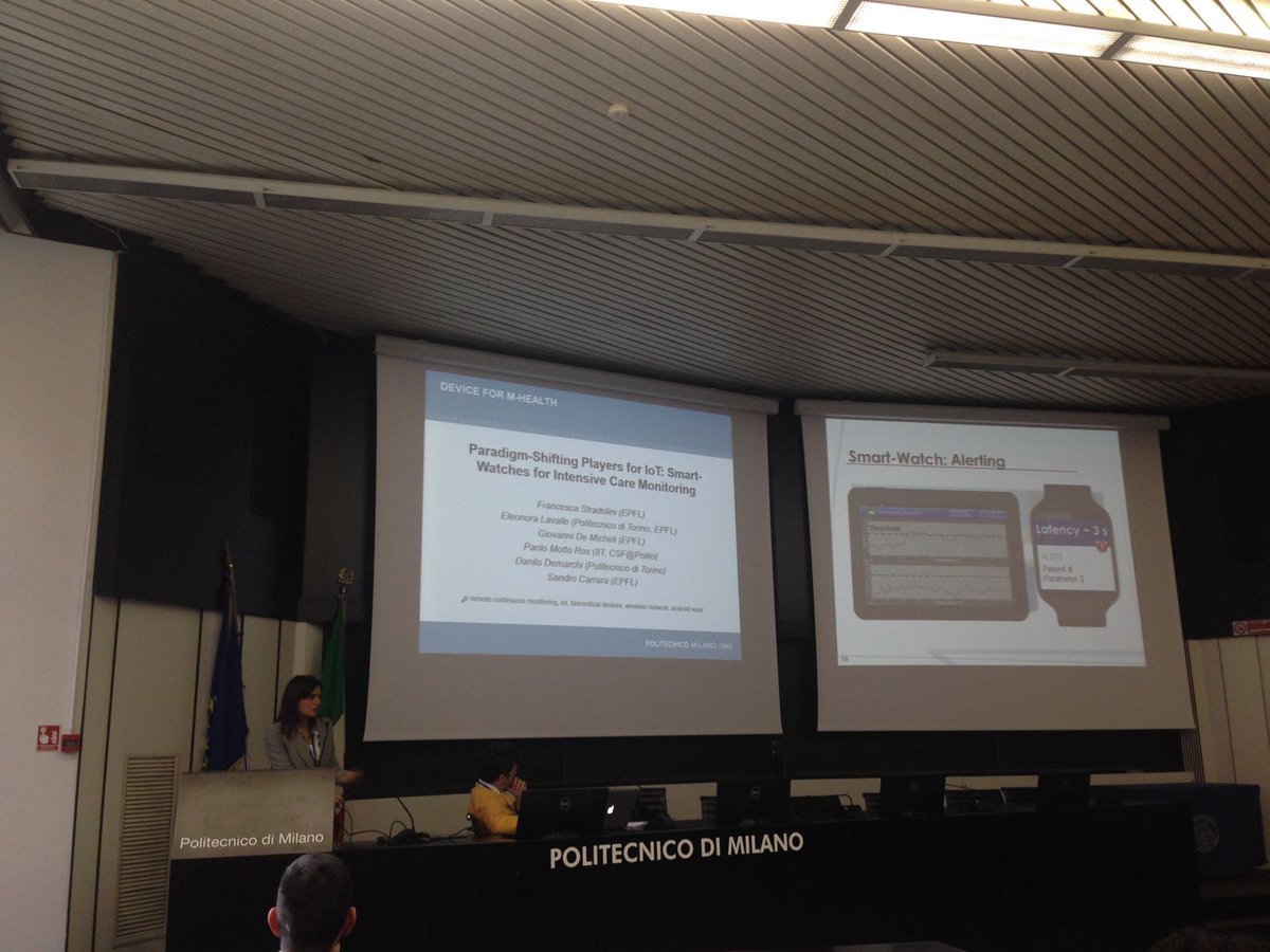 frastradoli's tweet photo. #MOBIHEALTH2016 presenting an #IoT system for continuous #monitoring in  hospital critical ward at #conference in Milan with Eleonora. https://t.co/NLo8PZrUVI