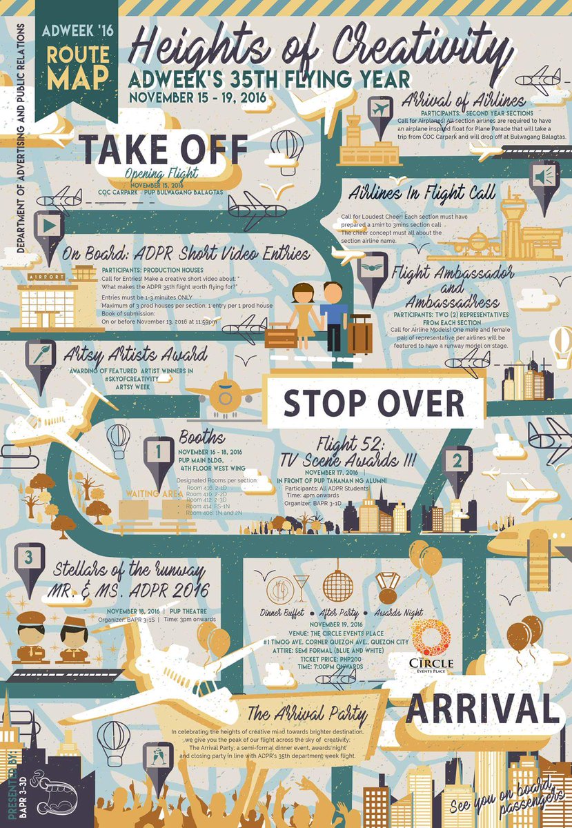 adpr3D's tweet photo. Good day, passengers!

We are glad to present to you our Final Route Map for this year's Heights of Creativity: AdWeek's 35th Flying Year! https://t.co/i17HgrksjM