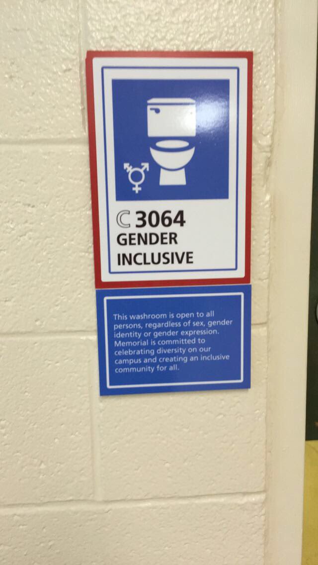 caitmcdonah's tweet photo. #spottedatmun @MemorialU seeing this made me proud to be a student at mun #inclusivity https://t.co/3c88w5zBQa