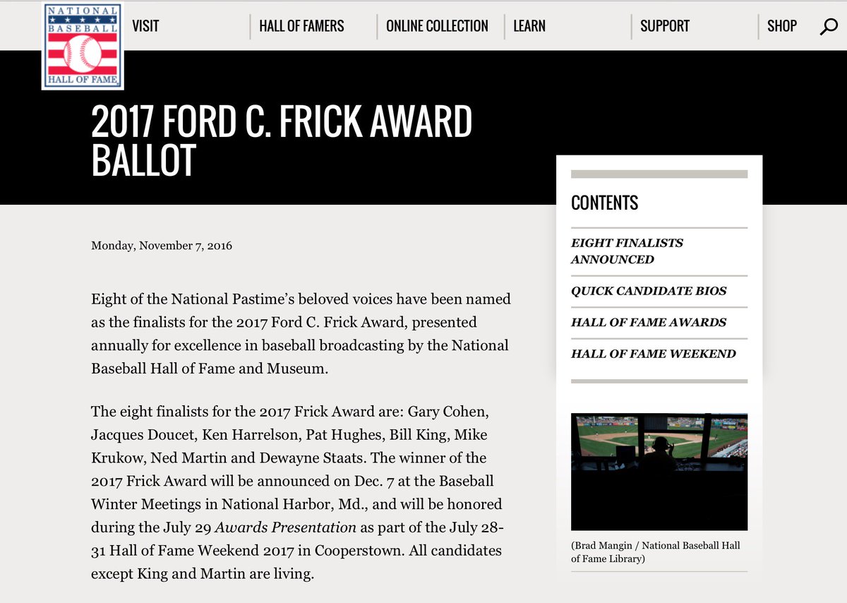 #FrickAward #BaseballHallofFame #PositionToWin #DewayneStaats #Blessed #Broadcaster #PlaybyPlay <a href="/baseballhall/">National Baseball Hall of Fame and Museum ⚾</a>  #Baseball