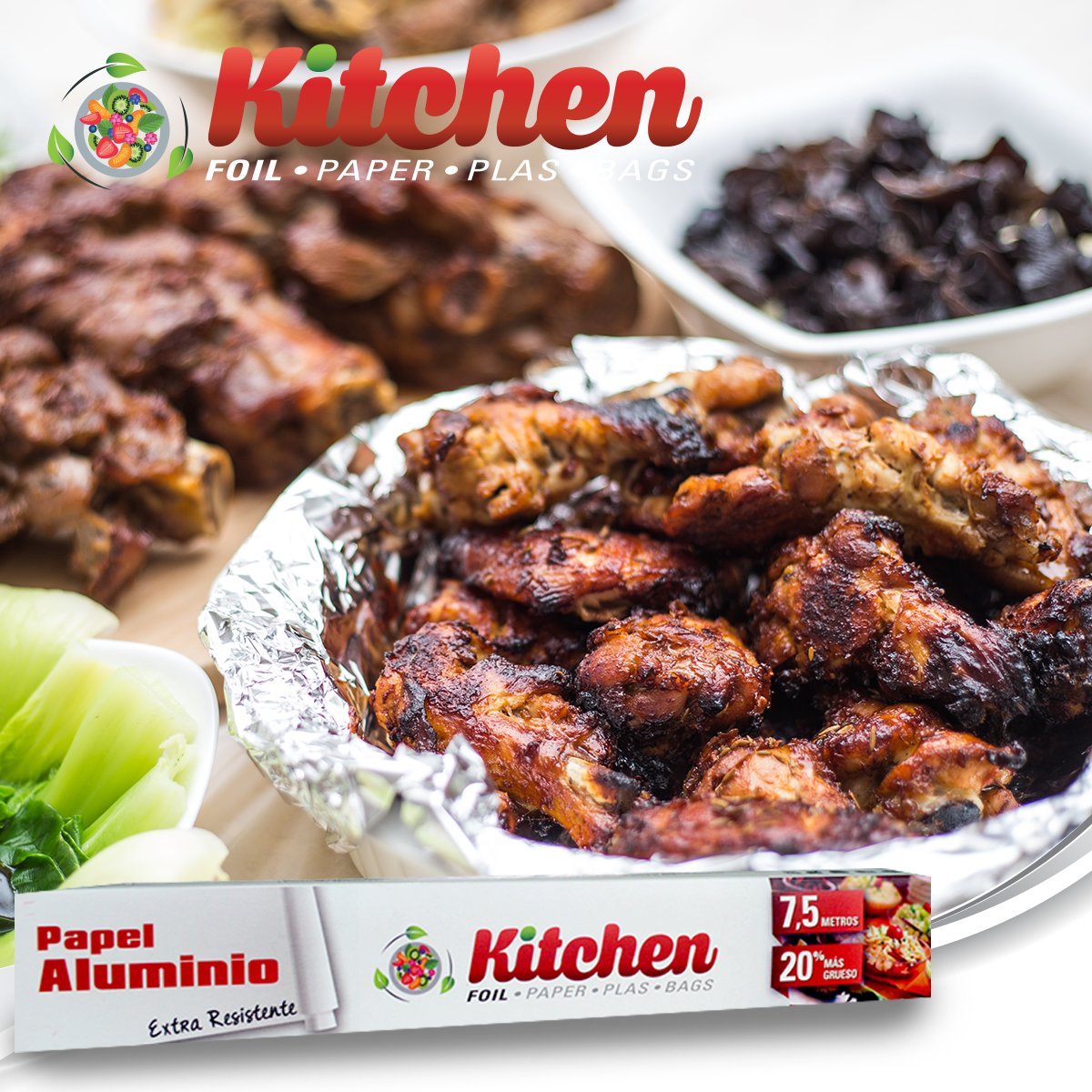 Familia_Kitchen's tweet photo. Mañana juega La Roja, ¿que tal un asado?. Utiliza kitchen Foil  para conservar por mayor tiempo la temperatura de tus alimentos #KitchenFoil https://t.co/UuH1y0encI