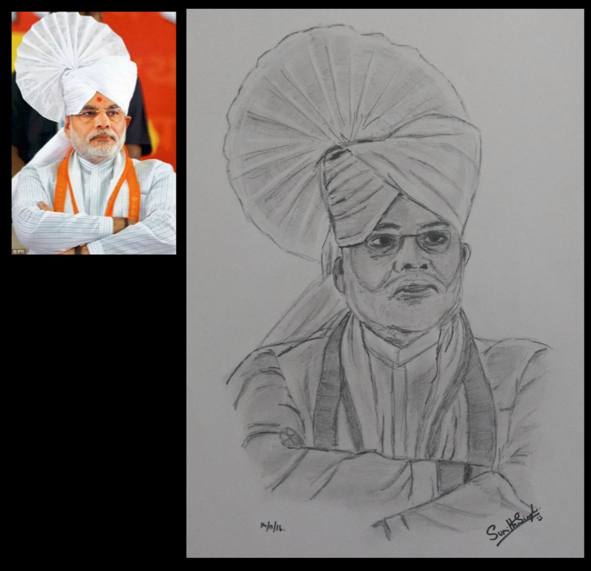 Drawing Narendra Modi with Colour Pencil || Drawing for Beginners || -  YouTube