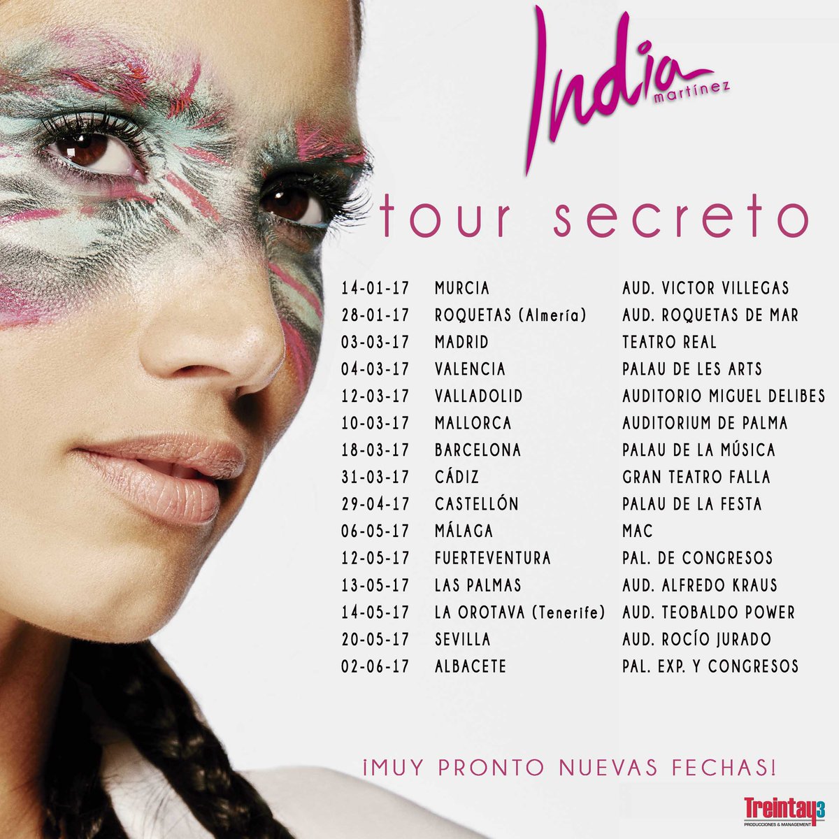 apijimenez's tweet photo. .@IndiaMartinez suena en @canalfiesta
 nº2 Top 50
Y aquí tenéis sus  primeros conciertos de #TourSecreto https://t.co/wyqcpJtnQ3