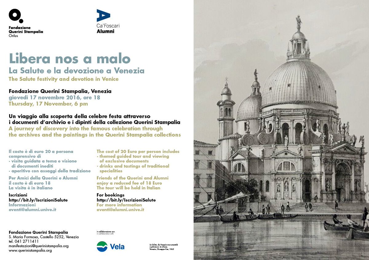 "Libera non a malo" alla scoperta di origini e tradizioni della Festa della Salute. @aGuestinVenice <a href="/CaFoscariAlumni/">Ca' Foscari Alumni</a> <a href="/veneziaunica/">Venezia Unica</a>