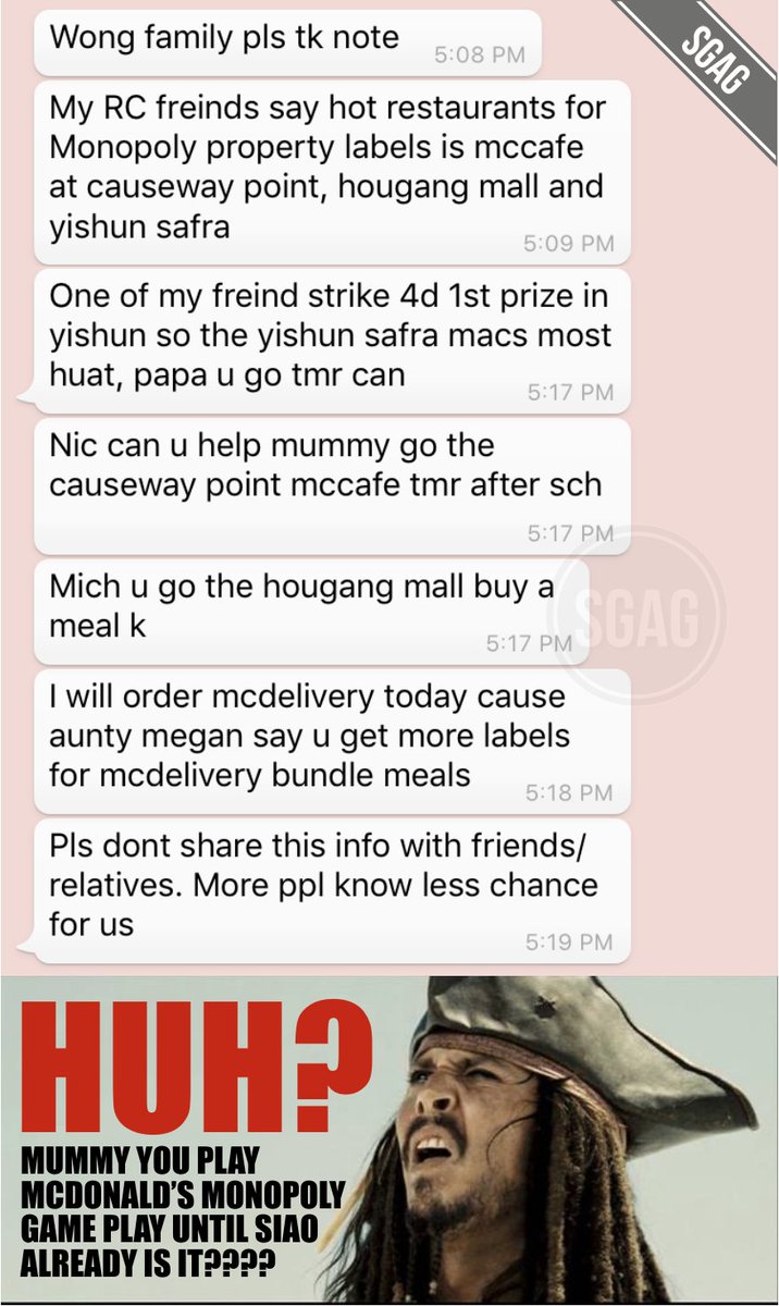 SGAG_SG's tweet photo. HAHAHAHA bet you're not as hardcore as this mum when it comes to Macs' Monopoly game!! https://t.co/BctL22i0xW