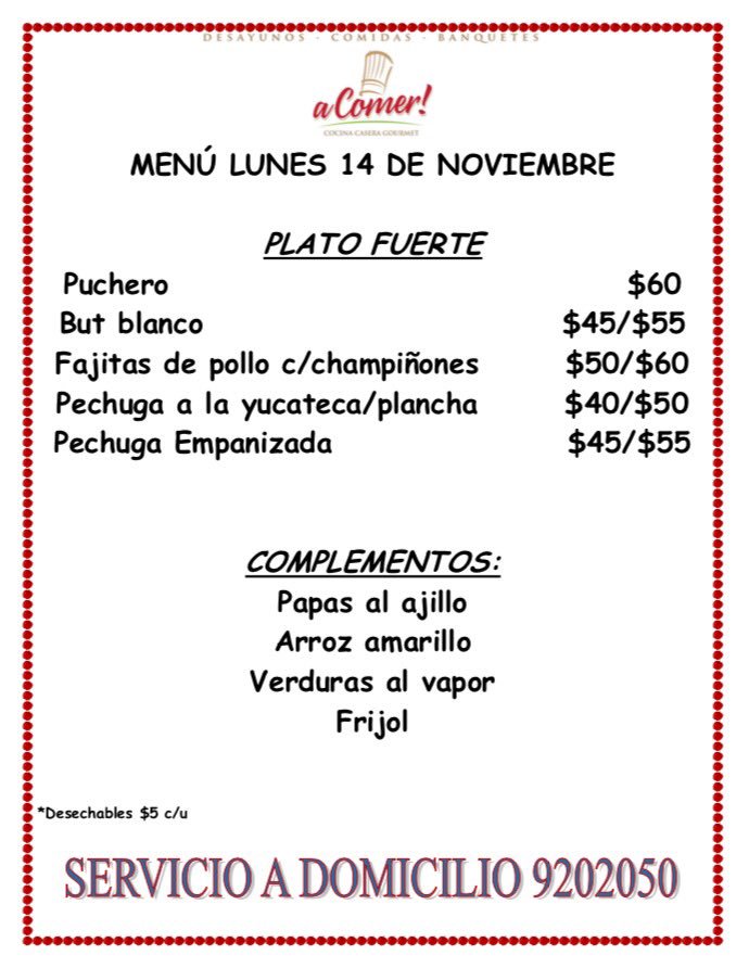 aComerMerida's tweet image. #aComer Puchero, But blanco, Fajitas c/champiñones, pechugas. Pedidos 9202050/9999979750