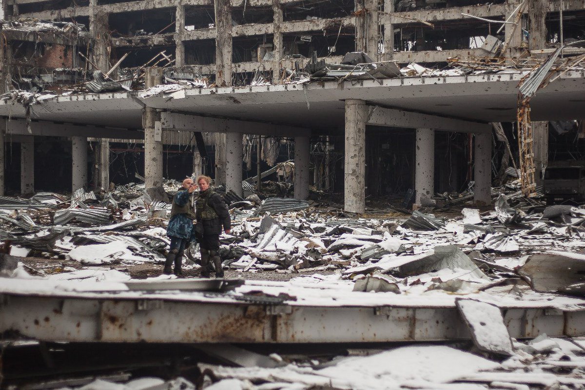 photo: Oleg Nikitin. Patrick John Lancaster and Graham William Phillips. Donetsk Sergey Prokofiev International Airport. Donbass