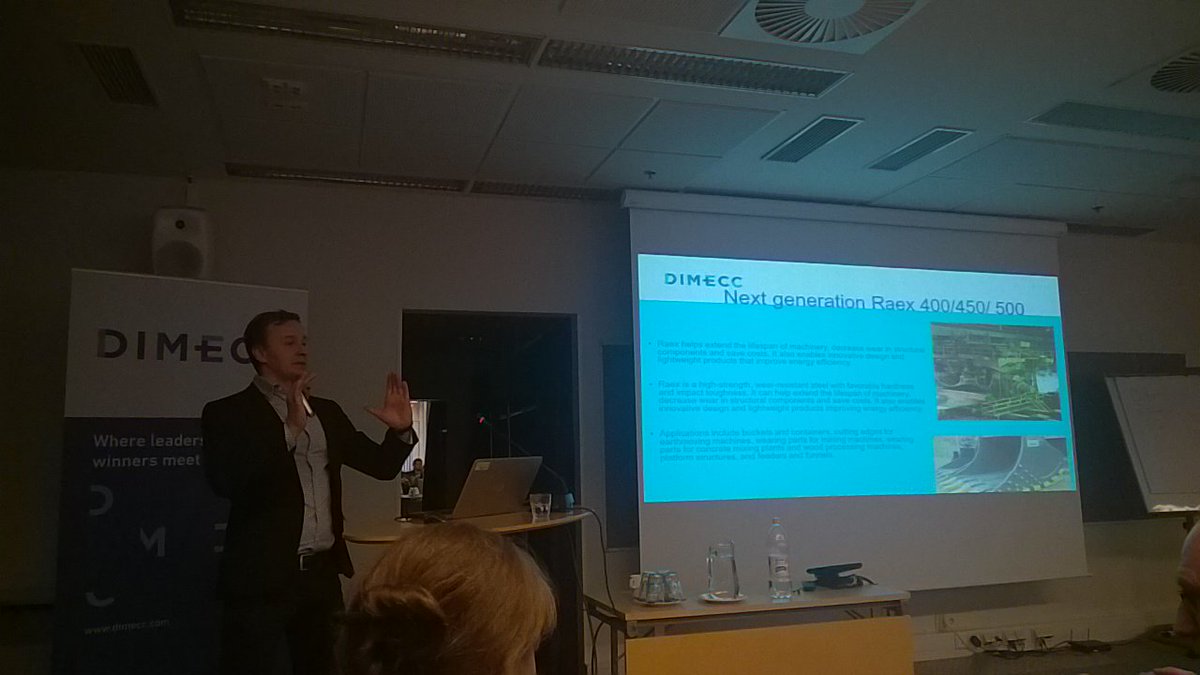 Future #WearResistant #steels development in @dimecc_fi projects presented by P. Suikkanen @SSAB_AB 
#Dimecc seminar