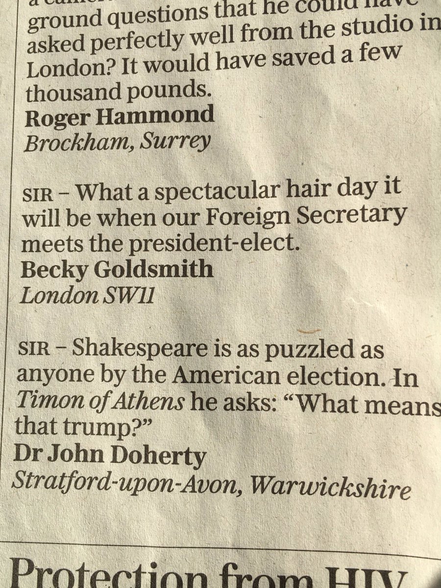 Made me laugh! Well said Becky Goldsmith.