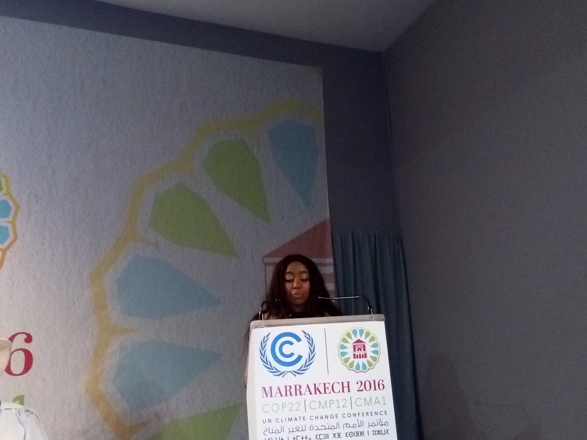 OlumideIDOWU's tweet photo. Youth making intervention during the Inner Dimension Conference going on at @COP22 #ShiftInsideOut #GPIW #COP22 https://t.co/rA78ZHDZBr