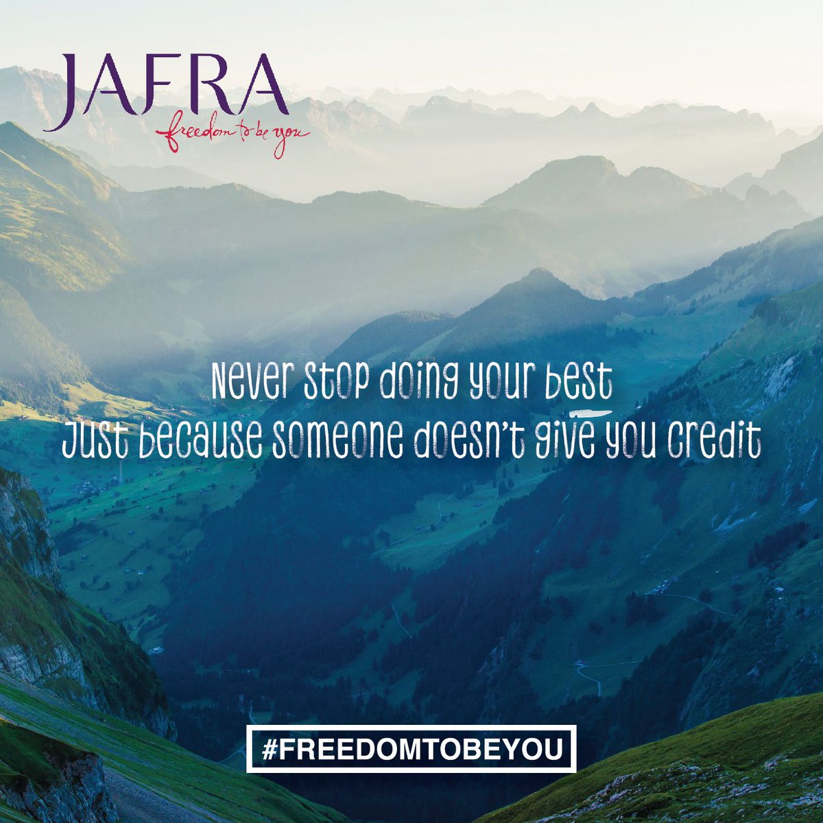 JAFRAindonesia's tweet photo. Semoga kutipan ini memberikan semangat kita untuk tetap berusaha dalam berkarya. Setuju? ;)
#FreedomToBeYou https://t.co/SVT2v1SYd1