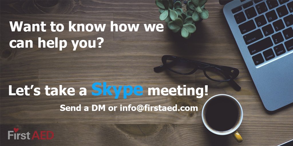 FirstAED's tweet image. Want to know how FirstAED can assist you in getting help on-site quickly, and what it costs? Let's take a #Skype meeting #easy #CPR #SCA