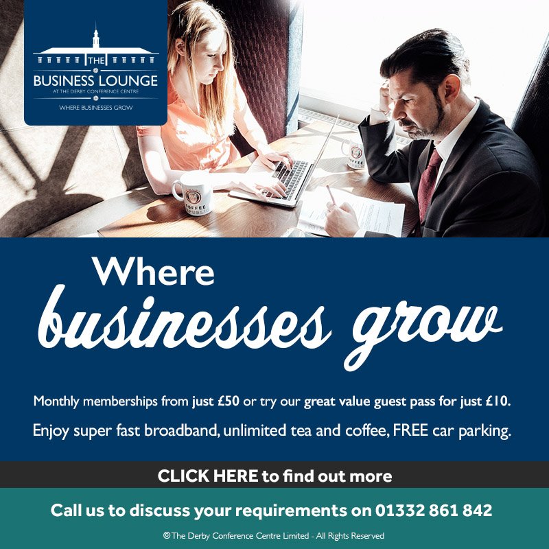 ConferenceDerby's tweet photo. Working from home but need a work focused environment? Contact us at the #BusinessLounge today. #workfocused #headdown #BizHour https://t.co/tMKa1WNfZD