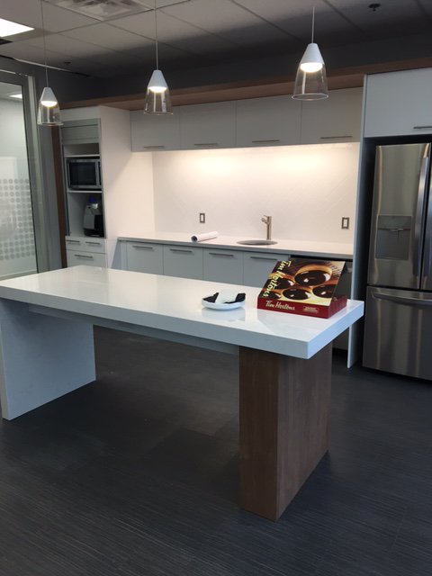 New kitchen complete with <a href="/TimHortons/">Tim Hortons</a> donuts in this gorgeous new space for one of our clients in Ottawa