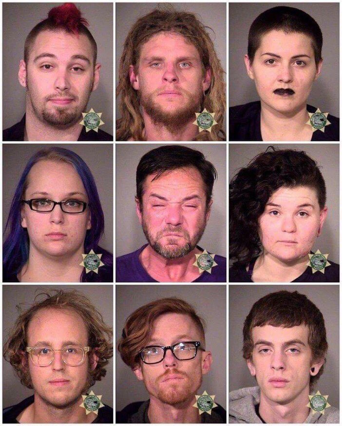 PaxHart's tweet photo. Anti-Trump protester roundup: as fine a collection of geopolitical scholars if there ever was!
#NotMyPresident #MAGA #HillaryRiot https://t.co/JO5qHZJyIH