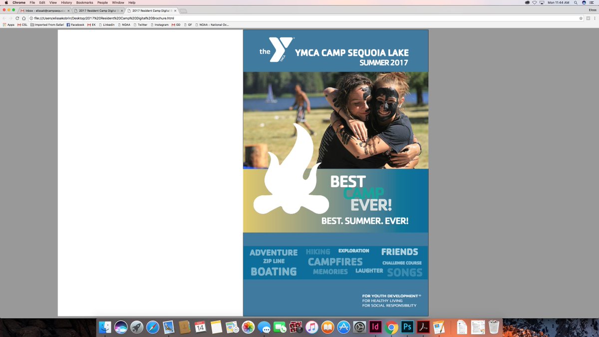 YMCACampSEQLake's tweet photo. @InDesign I created this dig. flip book. Great, but how to remove blank front and back before and after cover in published mode? https://t.co/wLbjWkBiX1