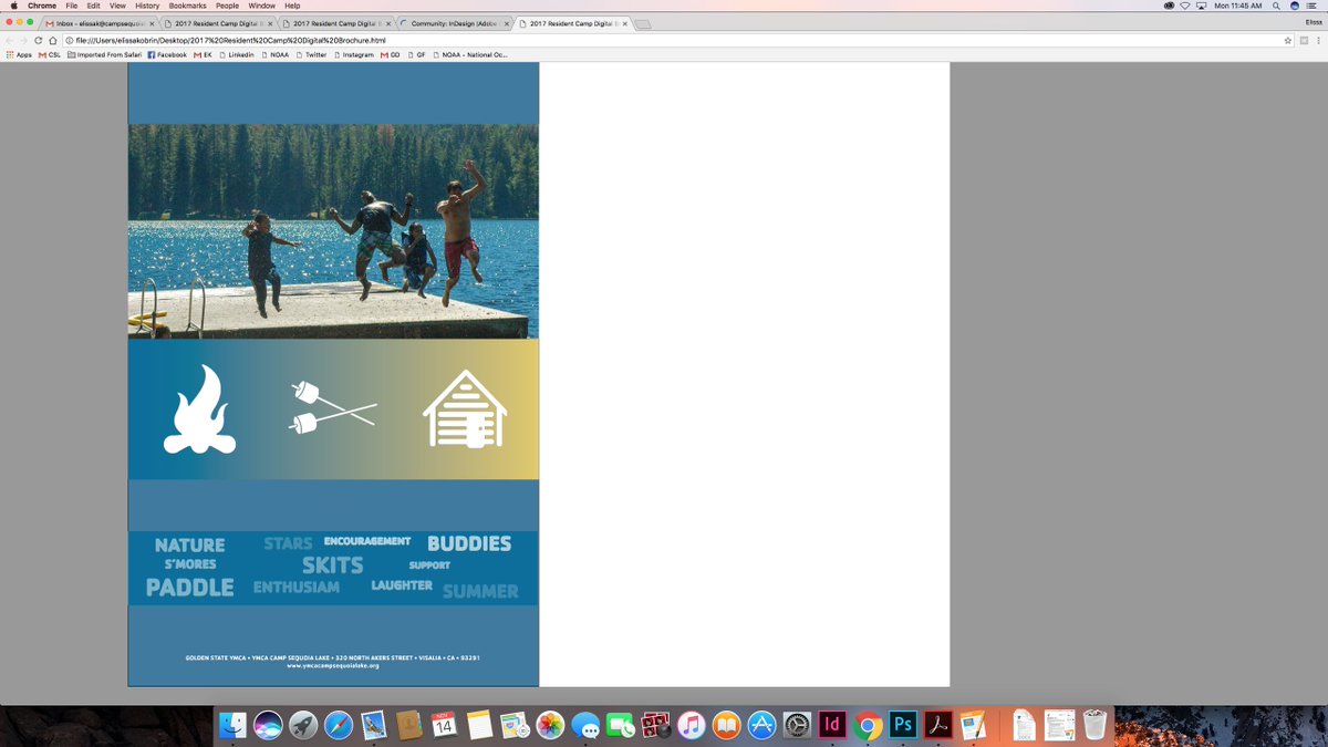 YMCACampSEQLake's tweet photo. @InDesign I created this dig. flip book. Great, but how to remove blank front and back before and after cover in published mode? https://t.co/wLbjWkBiX1