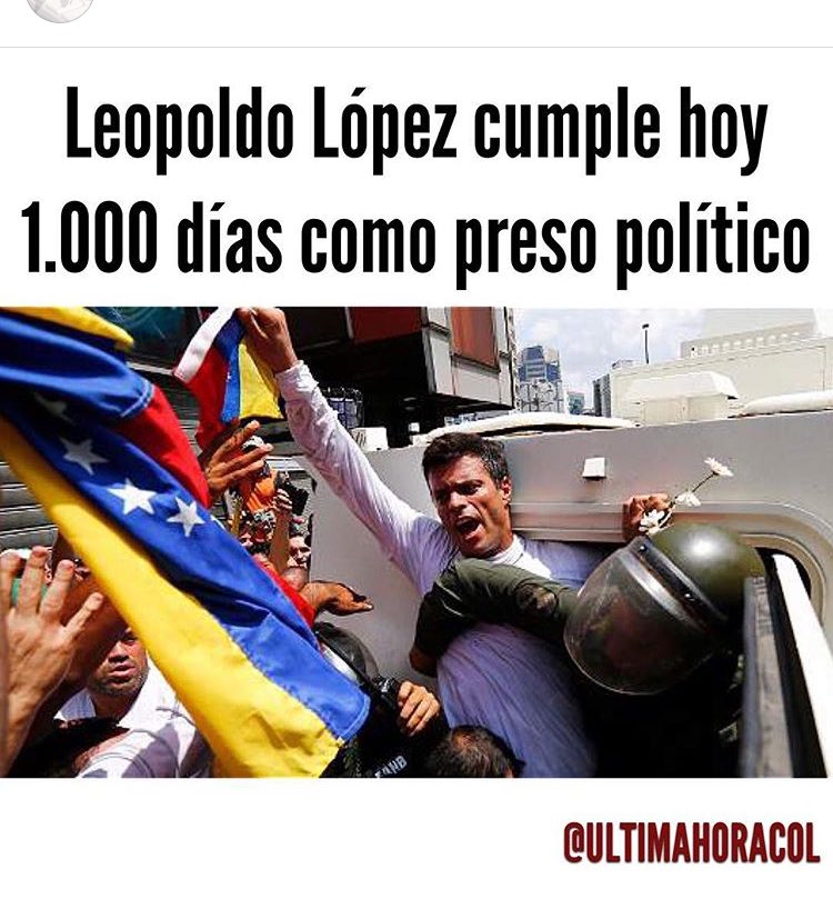JaimeAminH's tweet photo. Símbolo valiente contra  la ignominia y la corrupción de la dictadura de Maduro. #LiberenALeopoldoYa : Colombia y el mundo libre lo exigen ! https://t.co/LGNdutLNmF