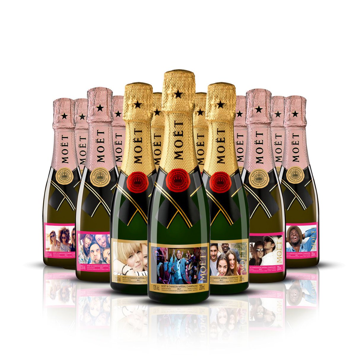 Personalise your #minimoet at #SelfridgesLondon. Just upload your image to be printed on the label #DrinkAware