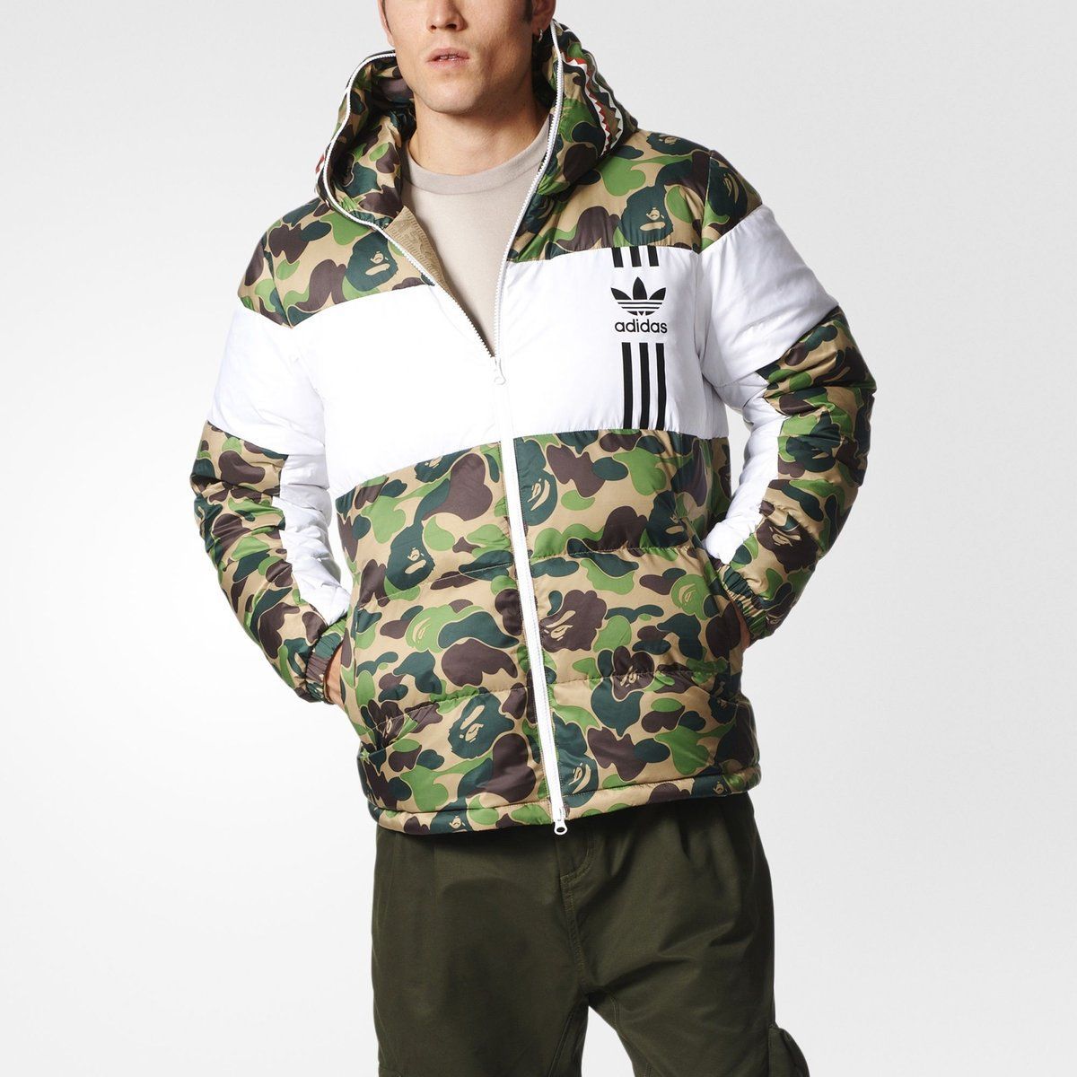 bape x adidas id96 down jacket