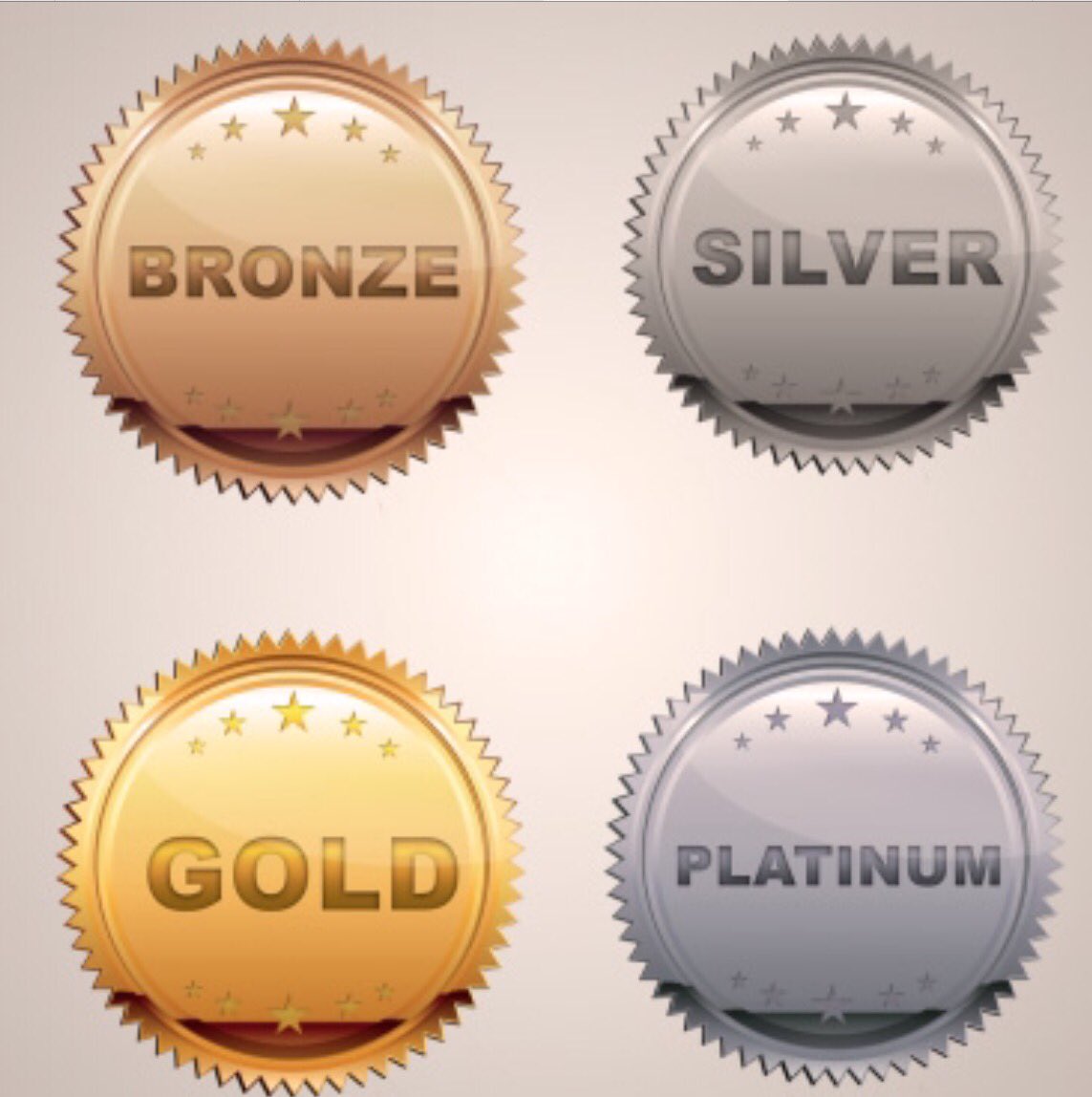 Bronze Silver Gold Platinum