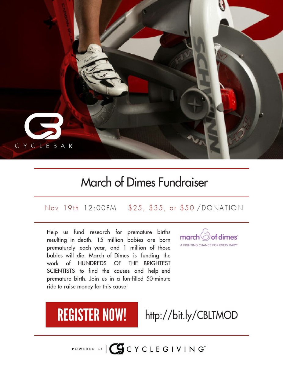 MarchofDimesCO's tweet image. Sweat AND raise money for #premature #babies this Sat, Nov.19th @CB_LoneTree  
Pre register: lonetree.cyclebar.com/class-detail/?… #prematurityawareness