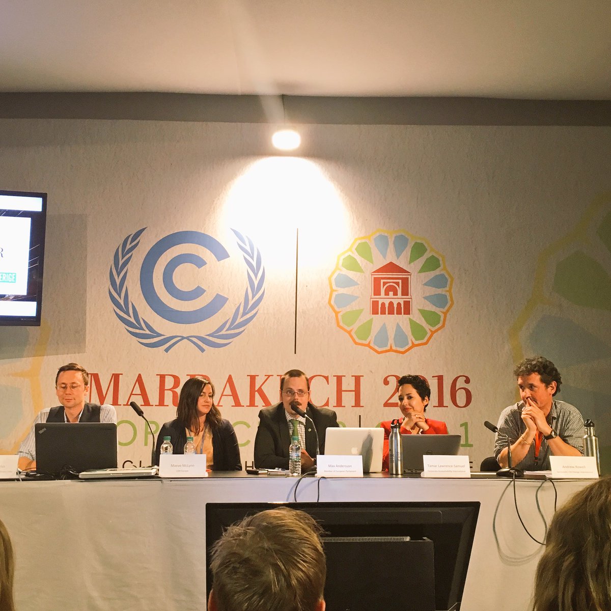 PriceofOil's tweet image. "Would you let a fox guard your henhouse? So why do we let polluters into the #climate talks?" Great questions on #ZeroFossil Day at #COP22.