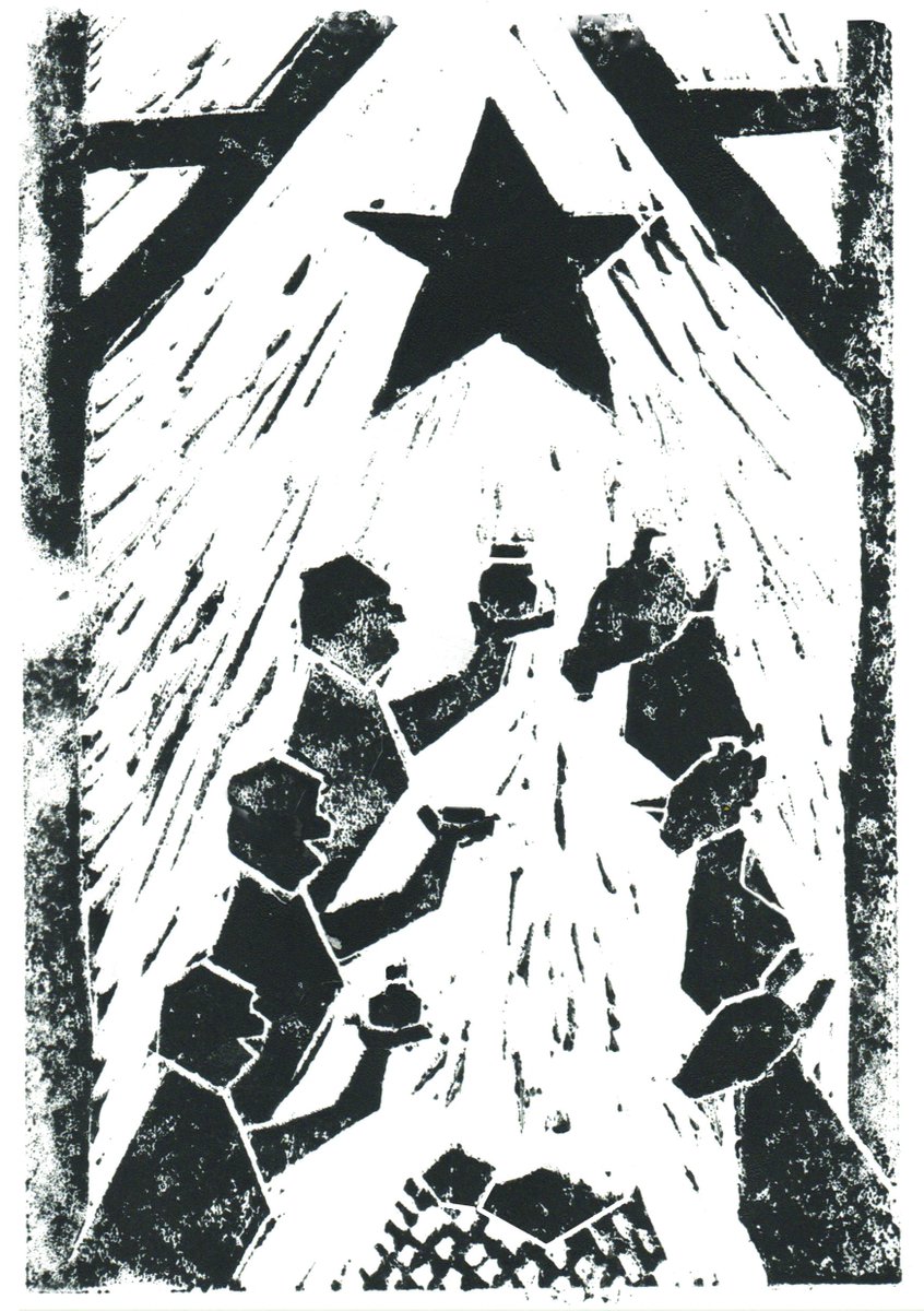 TimRackham's tweet image. First attempts at Lino printing, Hope to really improve and create some lovely cards. Maybe for next year!