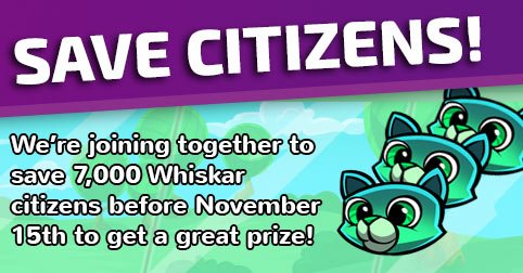 AlphaCatGame's tweet image. Only 500 citizens left to free! You're almost there!! Hurry, this event ends tomorrow night 11/15!